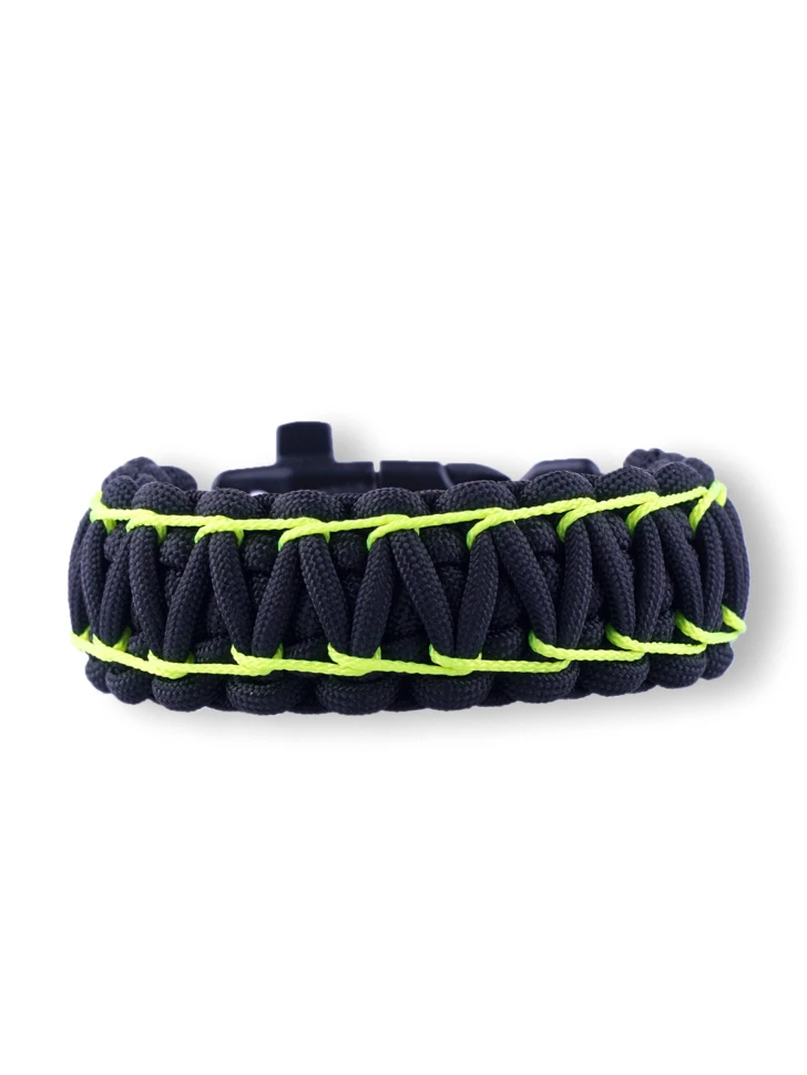 Gelbes Und Schwarzes Paracord-Armband Biker 3 Gelbes Und Schwarzes Paracord-Armband Biker