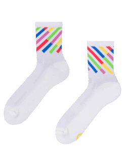 Lustige Funktionelle Crewsocken Bunte Streifen