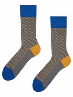 Blaue Und Gelbe Jacquard-Socken