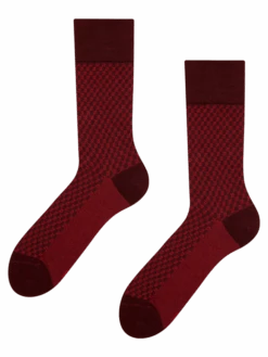 Braune Und Rote Jacquard-Socken