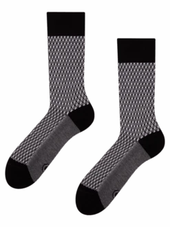 Schwarze Und Weiße Jacquard-Socken