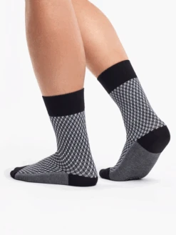 Schwarze Und Weiße Jacquard-Socken -Dedoles D U SC RS C B 1222 3