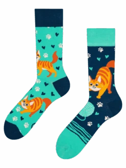 Lustige Socken Fröhliche Katze