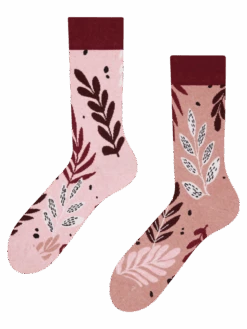 Lustige Socken Aus Recycelter Baumwolle Rosa Blätter