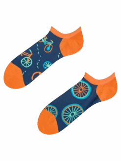 Lustige Sneakersocken Oranges Fahrrad