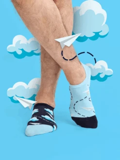 Lustige Sneakersocken Papierflugzeuge Und Wolken -Dedoles D U SC SS C C 1837 6