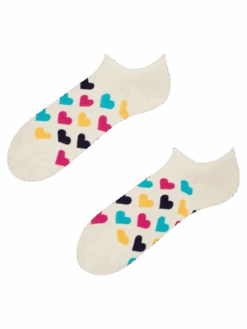 Lustige Sneakersocken Bunte Herzen