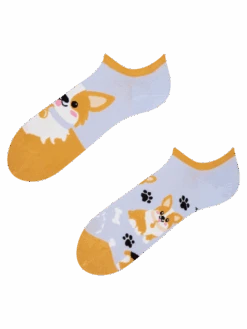 Lustige Sneakersocken Corgi-Hund