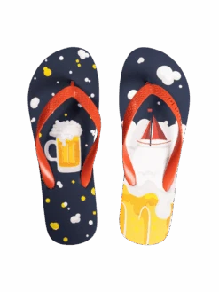 Lustige Flip-Flops Bier Und Boot