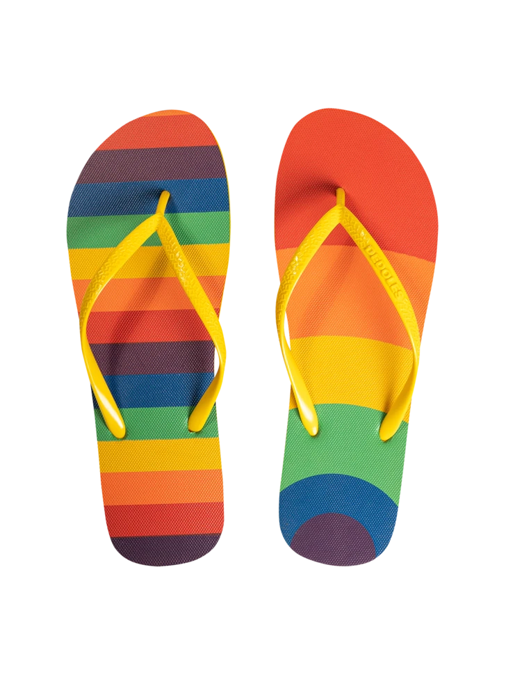 Lustige Flip-Flops Regenbogenstreifen 3 Lustige Flip-Flops Regenbogenstreifen