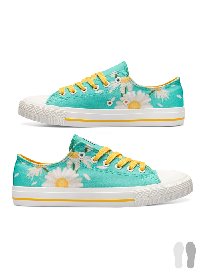 Lustige Canvas-Schuhe Sommer-Gänseblümchen 4 Lustige Canvas-Schuhe Sommer-Gänseblümchen – Bild 2