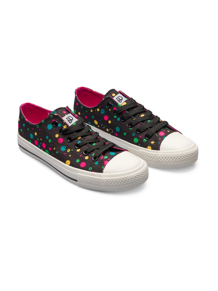 Lustige Canvas-Schuhe Neonpunkte 3 Lustige Canvas-Schuhe Neonpunkte