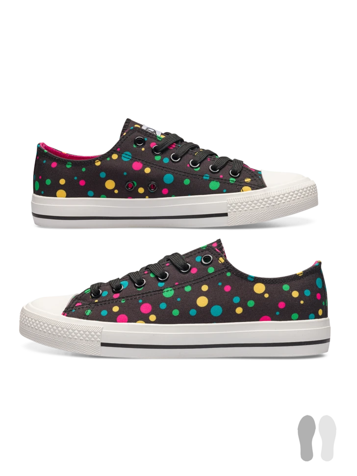 Lustige Canvas-Schuhe Neonpunkte 5 Lustige Canvas-Schuhe Neonpunkte – Bild 3