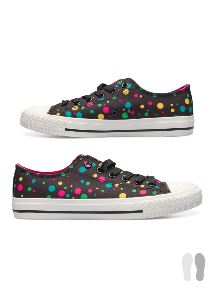 Lustige Canvas-Schuhe Neonpunkte 4 Lustige Canvas-Schuhe Neonpunkte – Bild 2