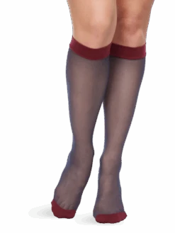 Nylonkniestrümpfe Dunkelblau