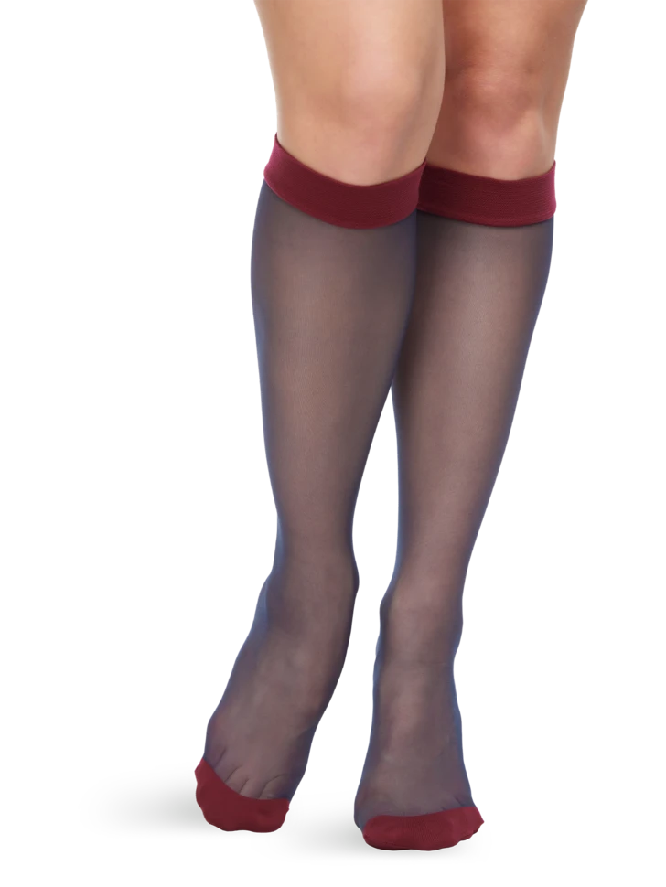 Nylonkniestrümpfe Dunkelblau 3 Nylonkniestrümpfe Dunkelblau