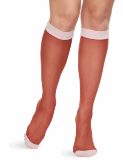 Nylonkniestrümpfe Burgunderrot