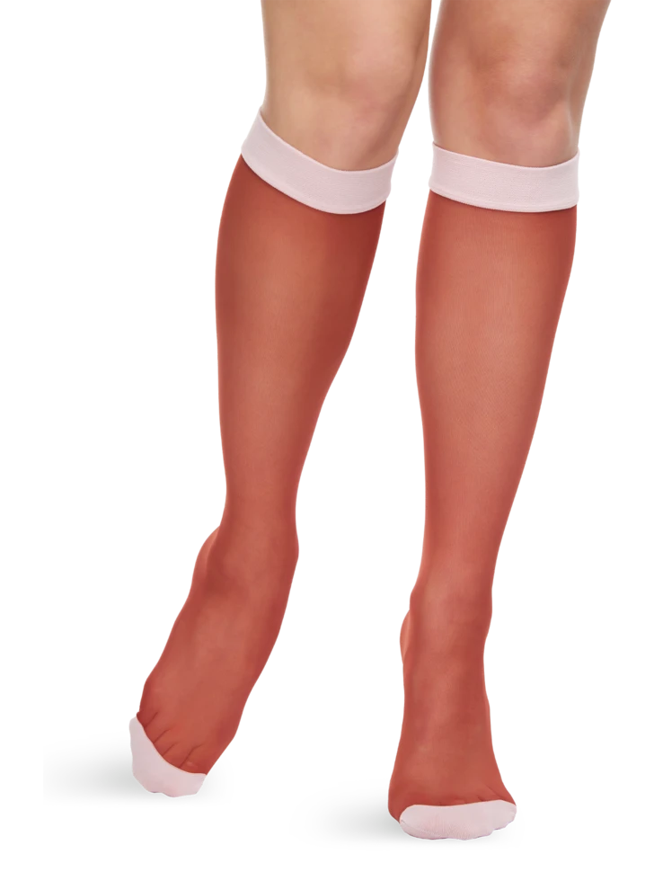 Nylonkniestrümpfe Burgunderrot 3 Nylonkniestrümpfe Burgunderrot