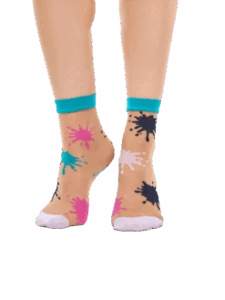 Lustige Nylonsocken Bunte Kleckse