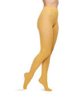 Nylonstrumpfhosen Senfgelb