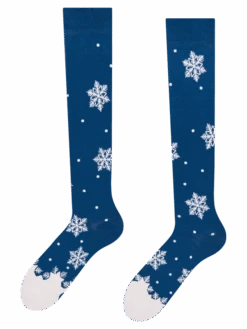 Lustige Kniestrümpfe Weiße Schneeflocken