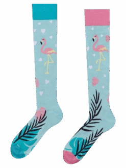 Lustige Kniestrümpfe Liebes-Flamingos