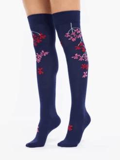 Lustige Überkniestrümpfe Rosa Und Rote Geranie -Dedoles D W SC OKS C C 1611 2