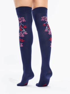 Lustige Überkniestrümpfe Rosa Und Rote Geranie -Dedoles D W SC OKS C C 1611 3