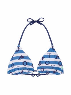 Lustiger Bikinioberteil In Triangelform Marinestreifen