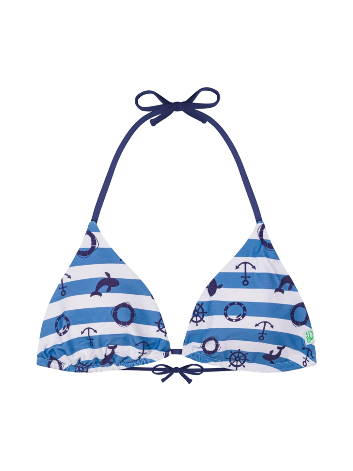 Lustiger Bikinioberteil In Triangelform Marinestreifen 3 Lustiger Bikinioberteil In Triangelform Marinestreifen