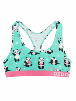 Lustige Damenbralette Panda Und Herzen