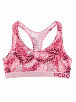 Lustige Damenbralette Rosa Blätter