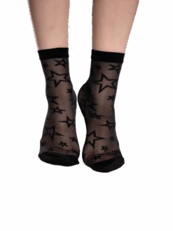 Lustige Nylonsocken Schwarze Sterne