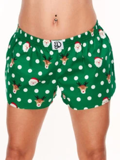 Lustige Damenshorts Weihnachtsmann Und Rudolph -Dedoles DWLB002 3