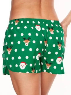 Lustige Damenshorts Weihnachtsmann Und Rudolph -Dedoles DWLB002 4