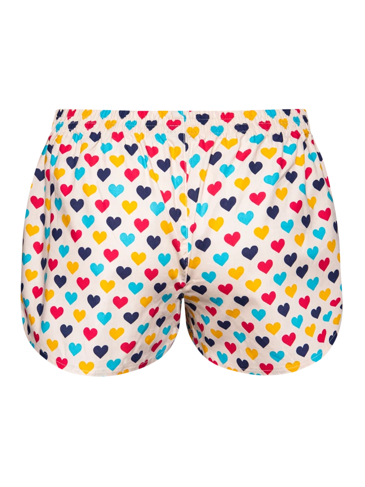Lustige Damenshorts Bunte Herzen 4 Lustige Damenshorts Bunte Herzen – Bild 2