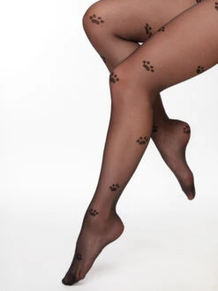 Lustige Nylonstrumpfhosen Schwarze Pfoten -Dedoles DWNT1139 3