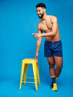 Dunkelblaue Shorts Für Männer -Dedoles Dark Blue Men s Boxer Shorts 1