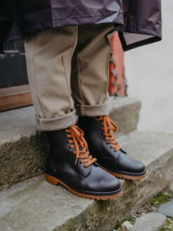 Dunkelbraune Regenstiefel Für Männer -Dedoles Dark Brown Men s Rain Boots 19