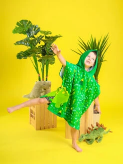 Lustiger Strandponcho Für Kinder Dino -Dedoles Dino poncho