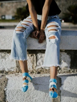 Lustige Knöchelsocken Hunde Und Streifen -Dedoles Dogs Stripes 1 1