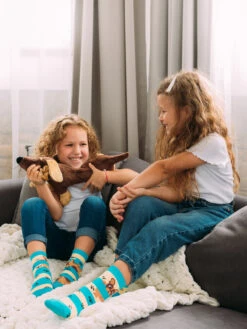 Lustige Kindersocken Hunde Und Streifen -Dedoles Dogs Stripes 3