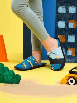 Lustige Hausschuhe Für Kinder Bagger -Dedoles Excavator 2