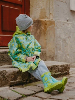 Lustiger Regenmantel Für Kinder Frosch Und Seerosen -Dedoles Frog Waterlilies 13