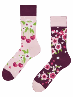 Lustige Bambussocken Kirschblüte