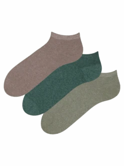 3er-Pack Knöchelsocken Aus Recycelter Baumwolle Jäger