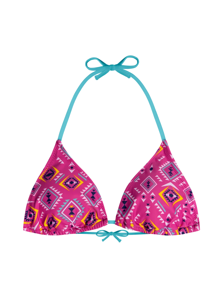 Lustiger Bikinioberteil In Triangelform Rosa Azteken-Ornament 3 Lustiger Bikinioberteil In Triangelform Rosa Azteken-Ornament