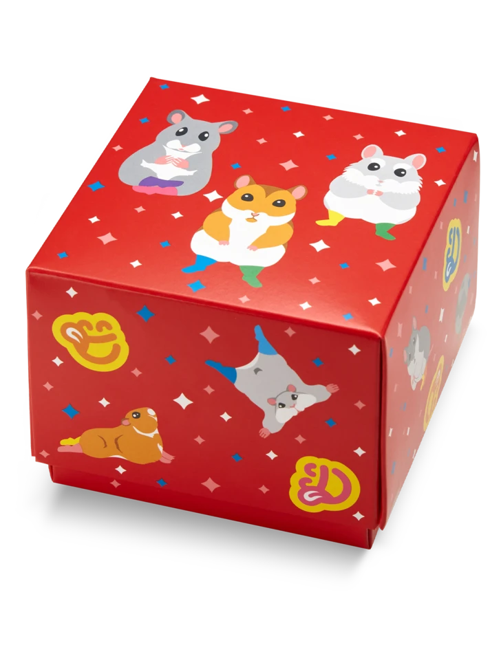 Quadratische Geschenkbox Tanzende Hamster 3 Quadratische Geschenkbox Tanzende Hamster