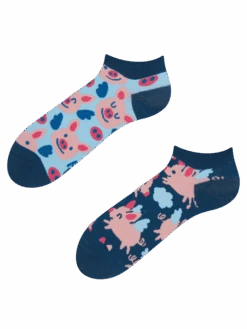 Lustige Knöchelsocken Fliegende Schweinchen