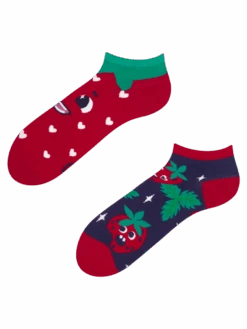 Lustige Knöchelsocken Glückliche Erdbeeren